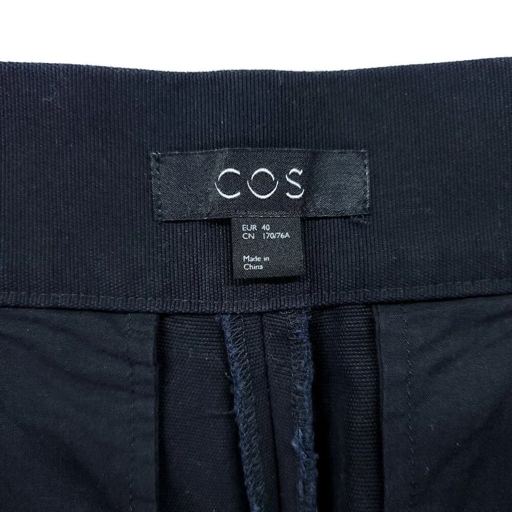 COS Mens Cuffed Chino Pants Size 40 (32x30) Navy Blue Cropped
